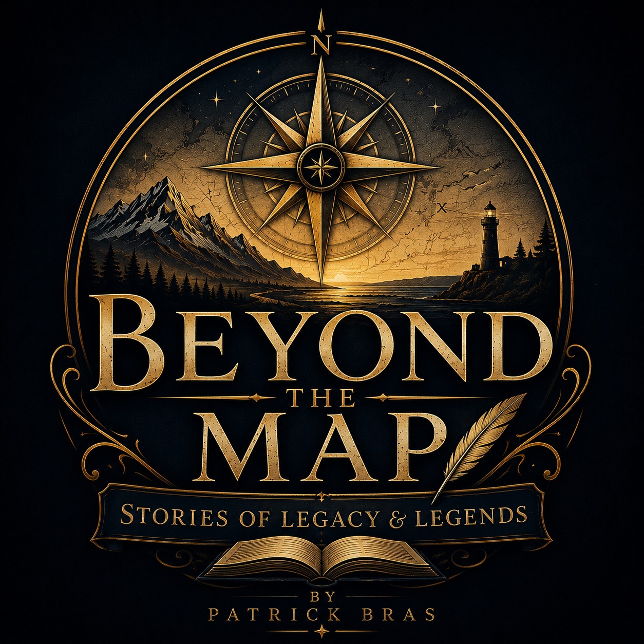 Beyond the Map — vintage parchment compass rose logo