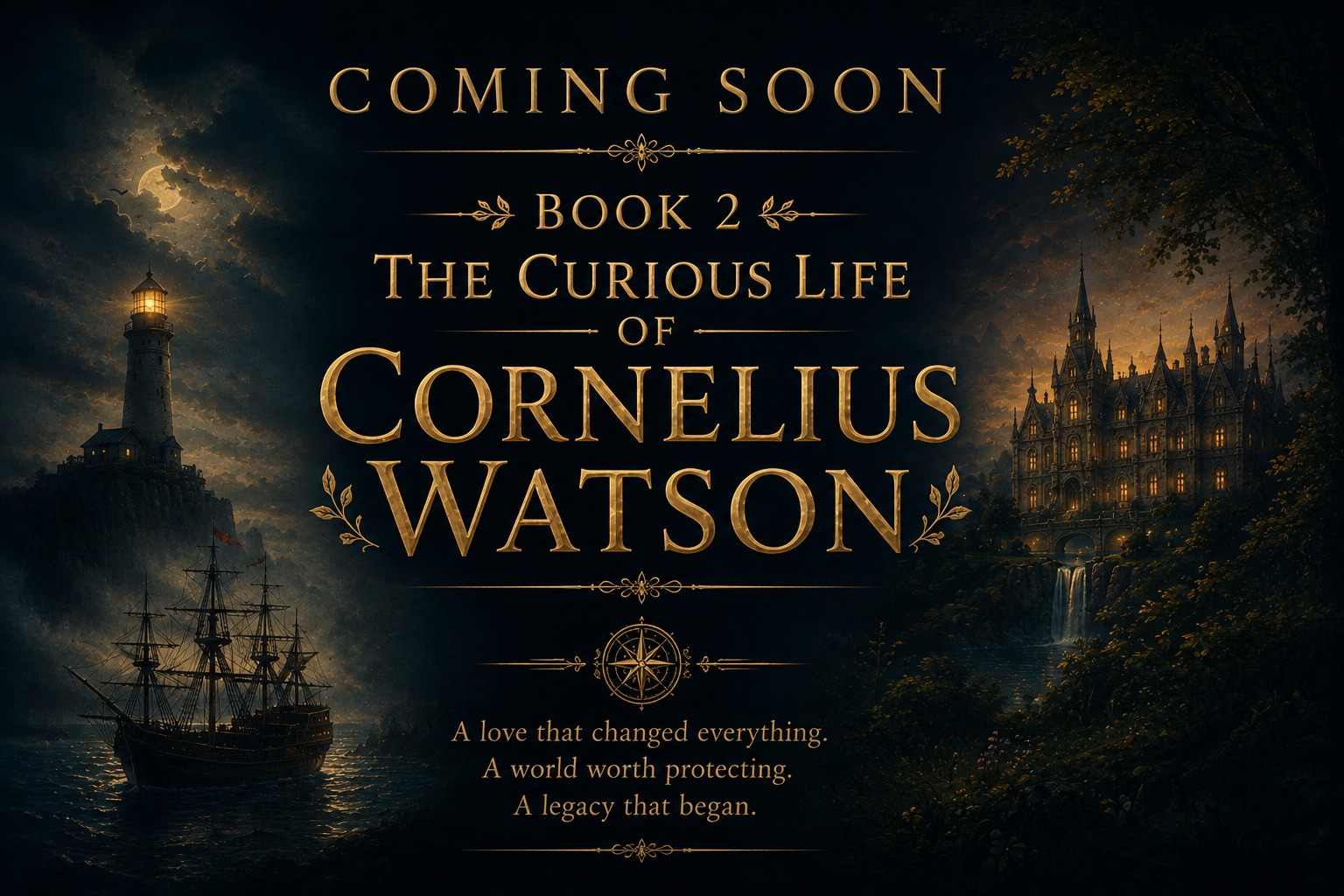 Cornelius Watson — mysterious keeper of secrets standing before Watson Manor