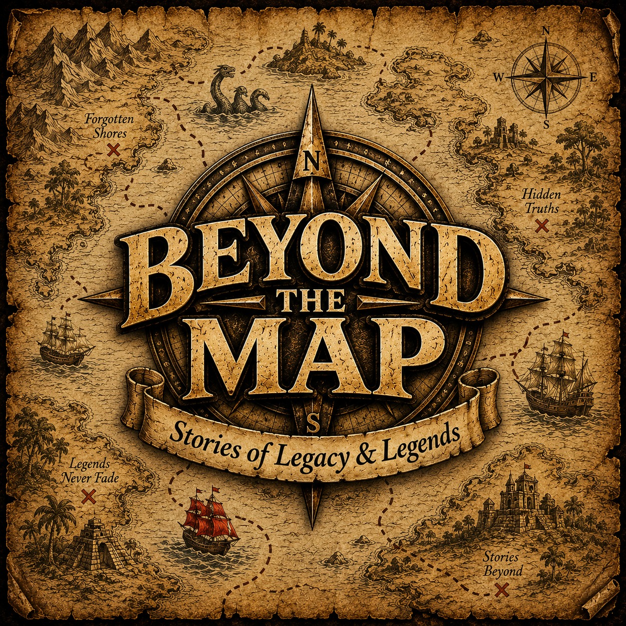 Logo — compass rose on vintage parchment